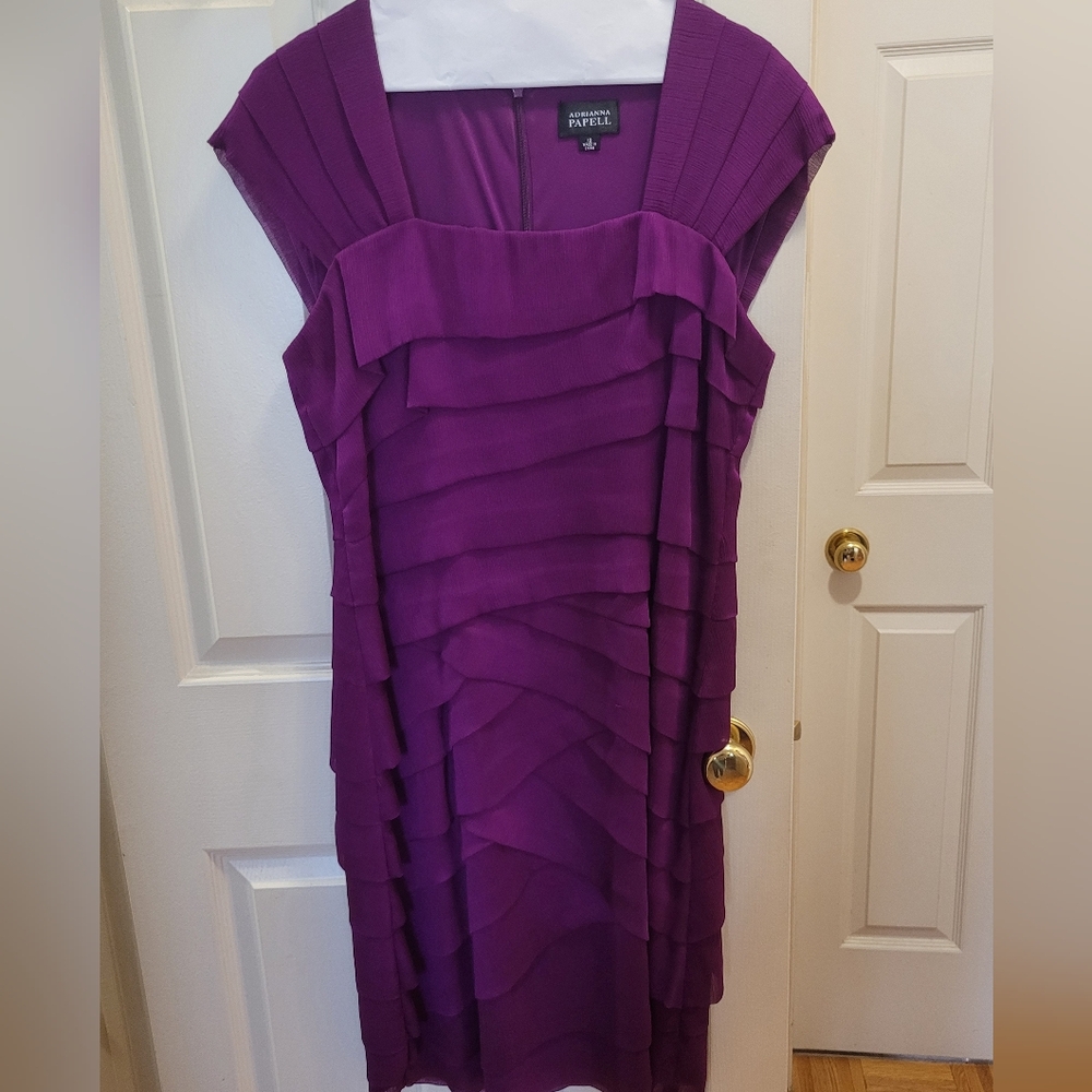 Adrianna Papell Purple Layered Mini Dress
